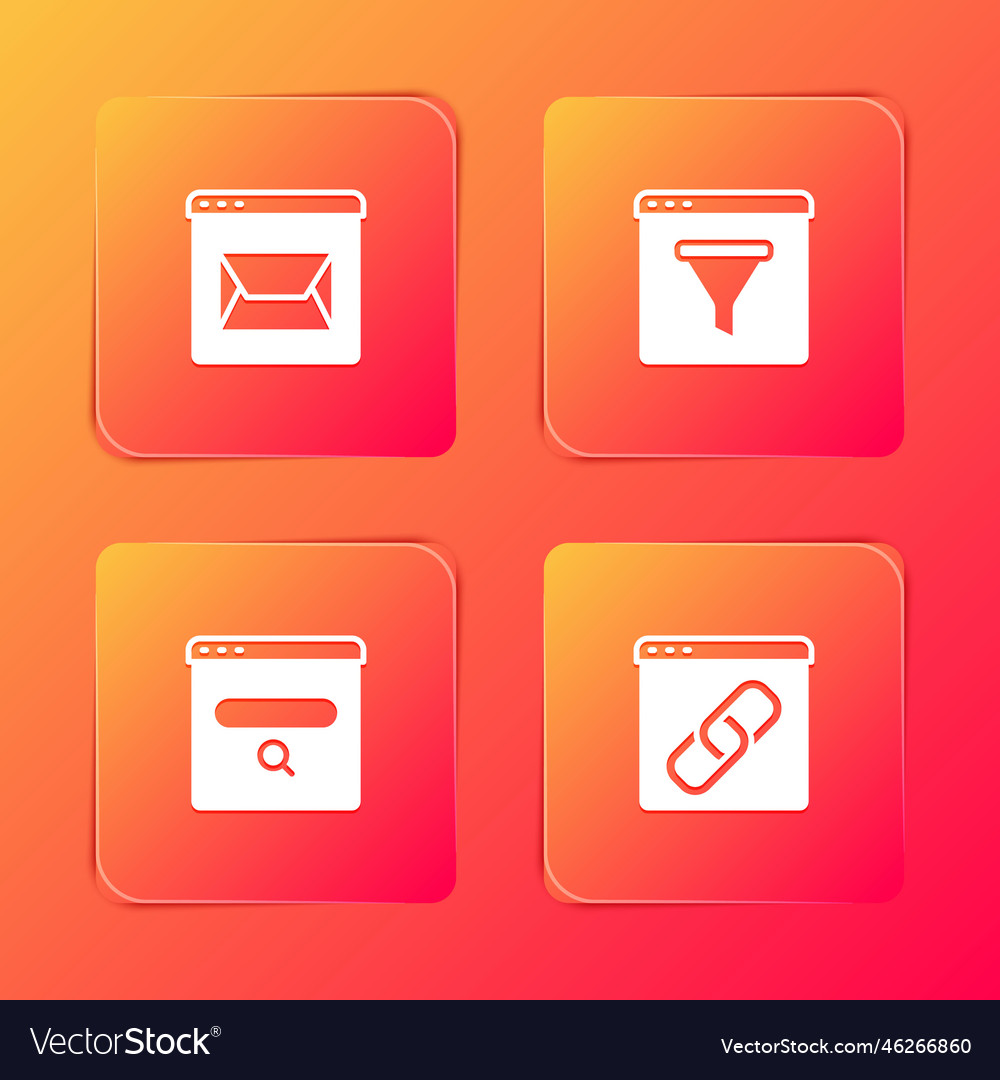Set website and mail browser window search Vector Image Set website and mail browser window search