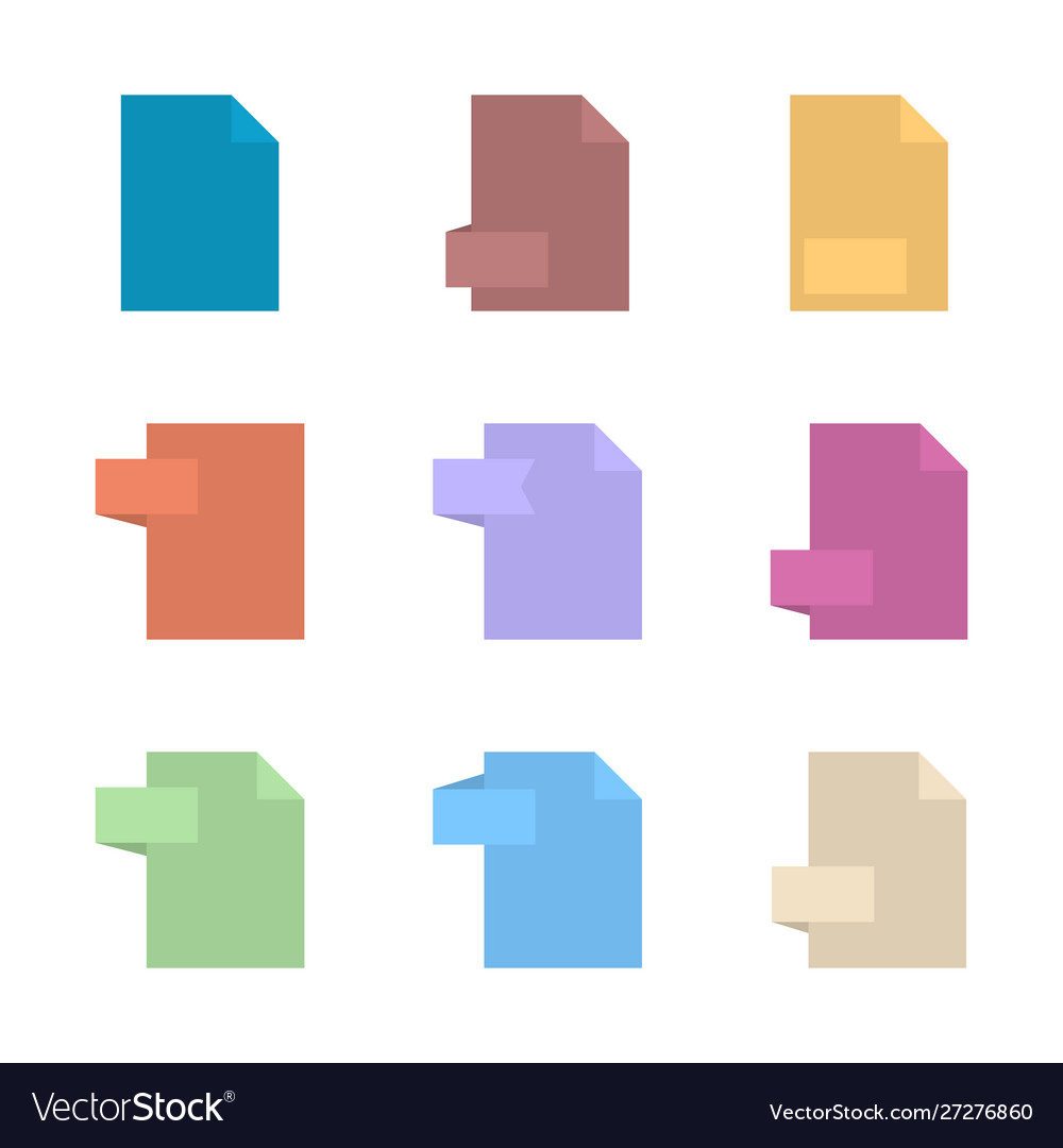 Template file format flat icons vector image Template file format flat icons