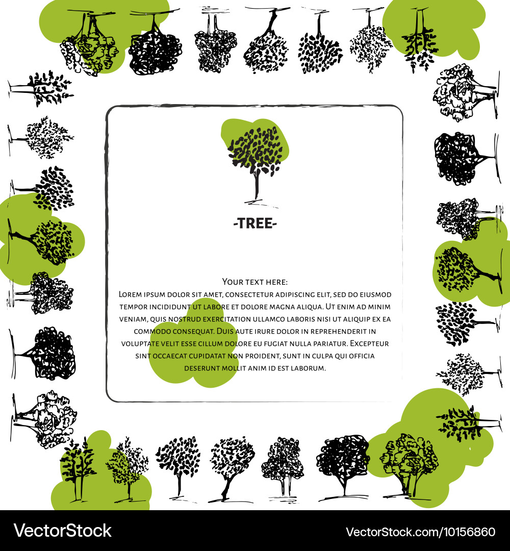 Tree set and logo Royalty Free Vector Image - VectorStock