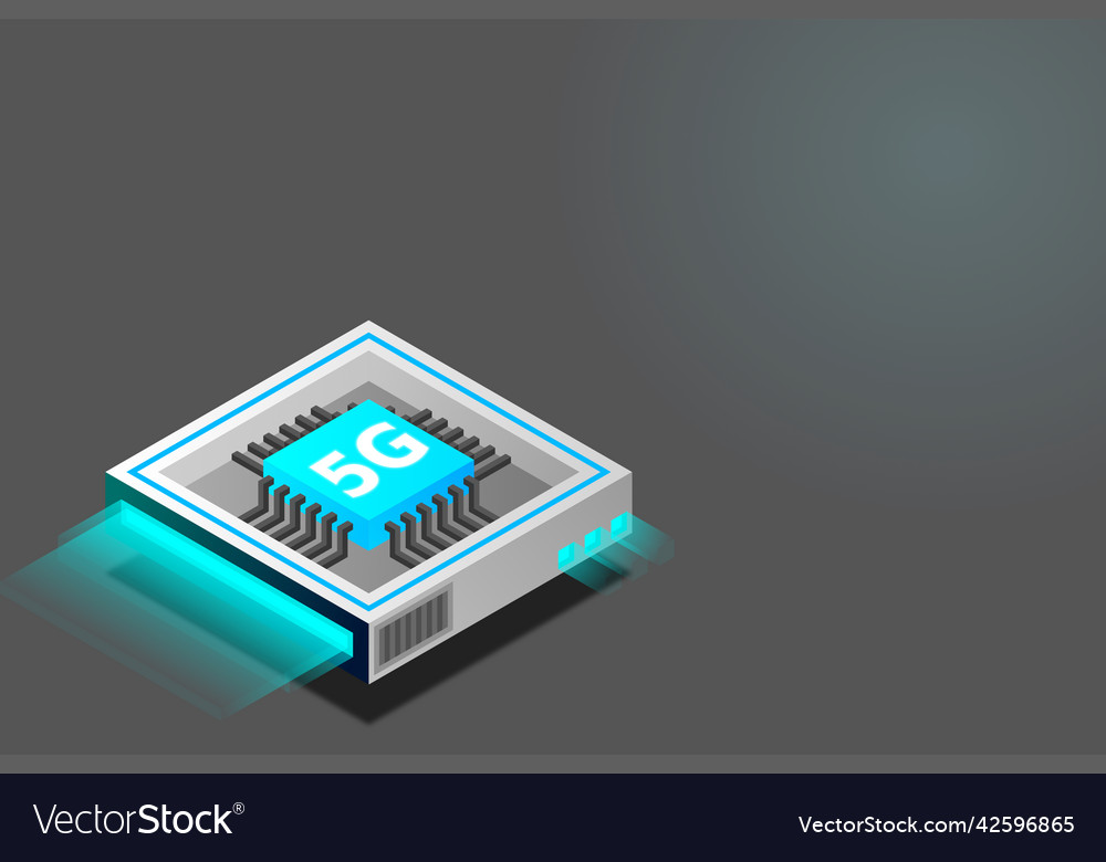 5g network processor mobile wireless internet vector image 5g network processor mobile wireless internet