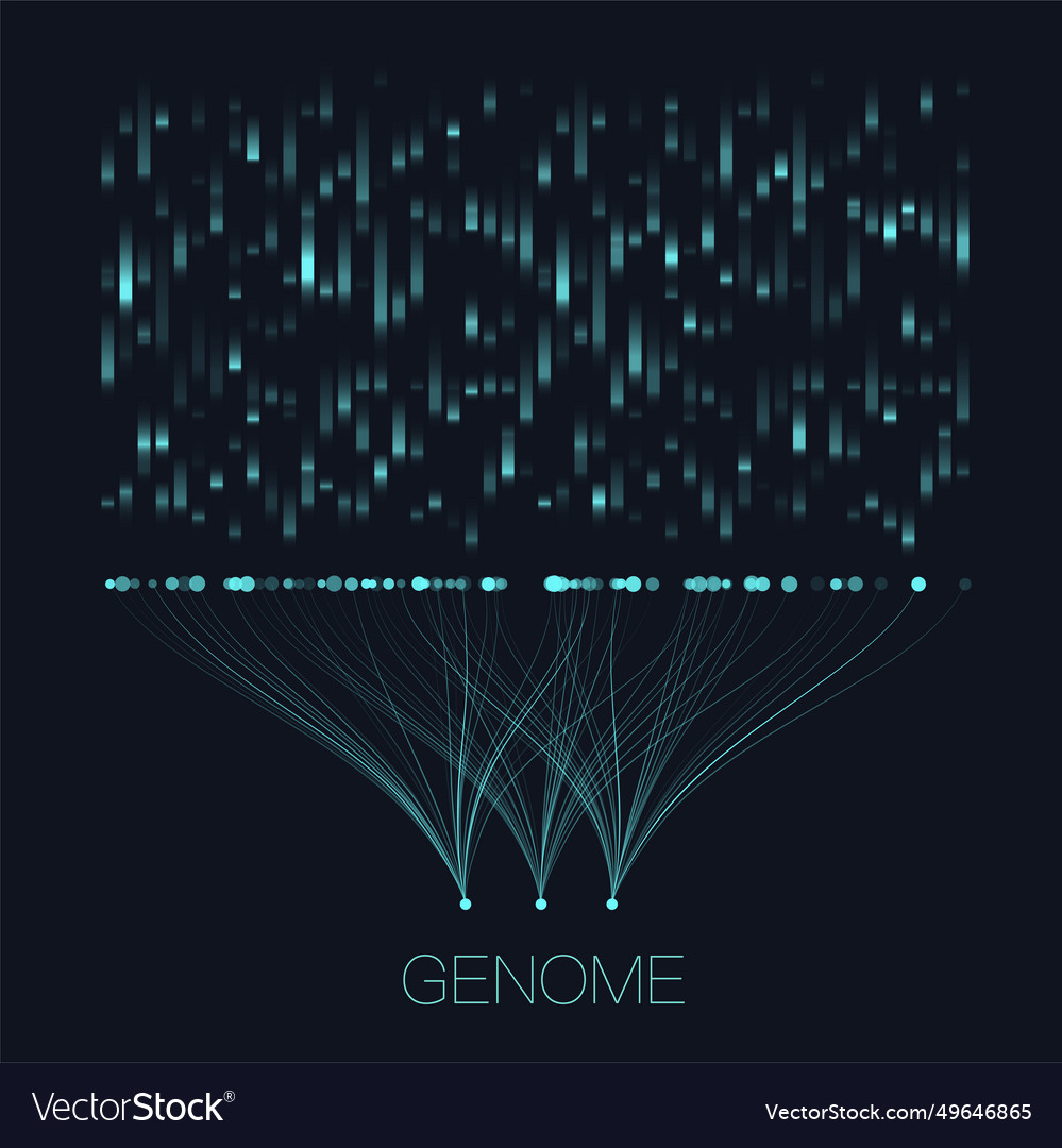 Big genomic data visualization vector image Big genomic data visualization