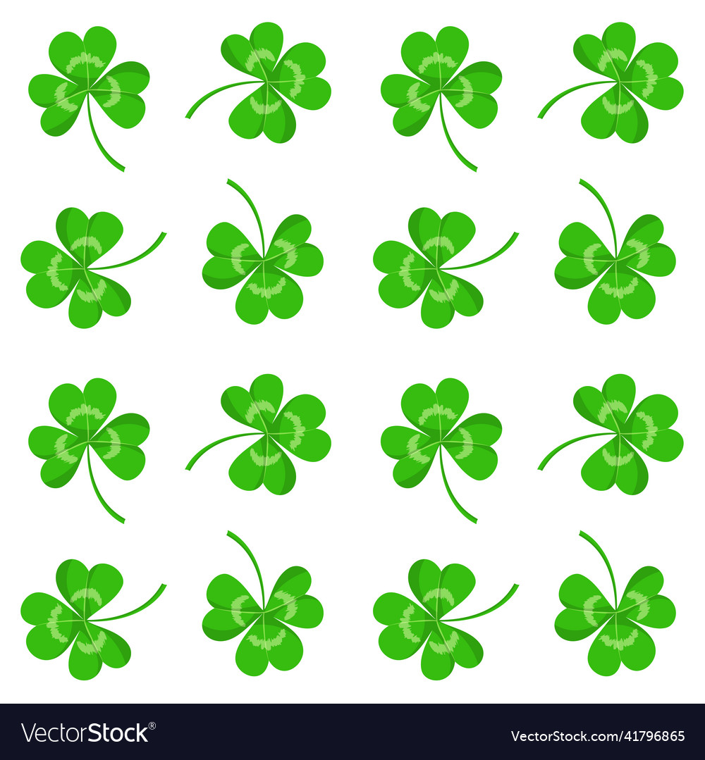 Clover leaves seamless pattern saint patrick day Vector Image