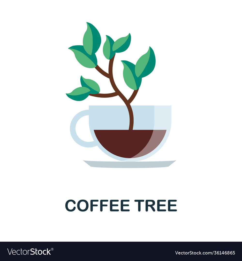 Coffee tree flat icon color simple element from