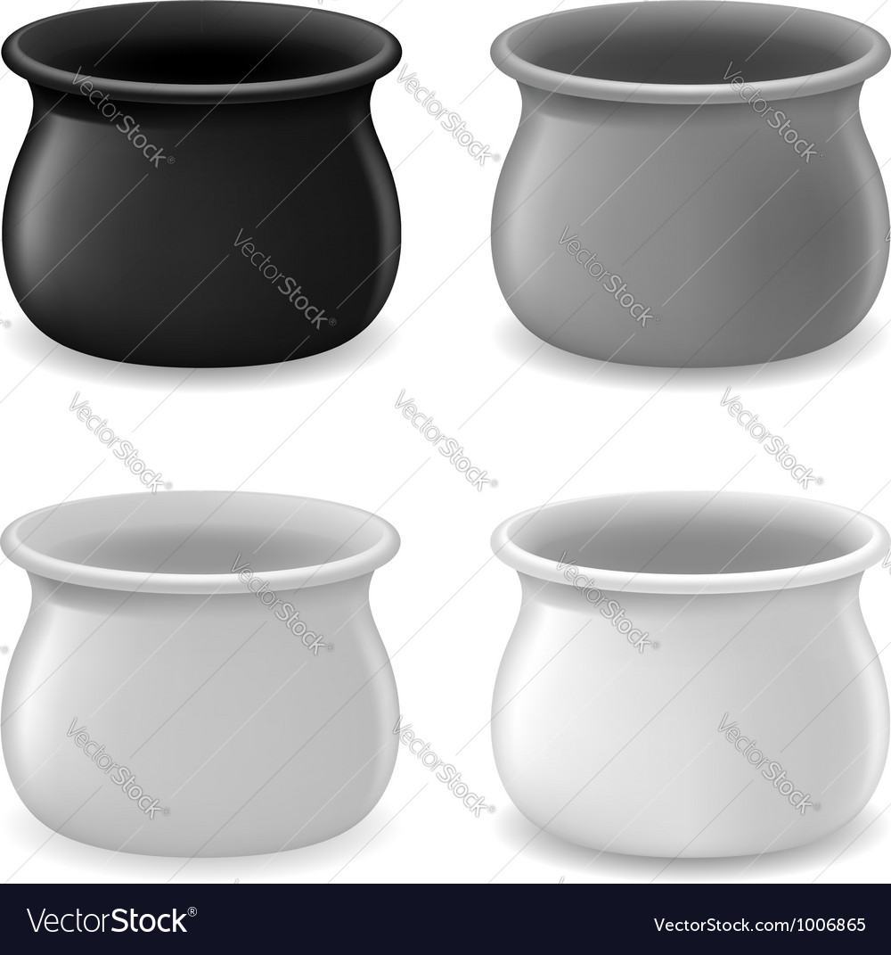 Empty color pots