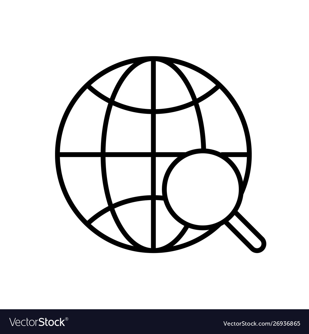 Globe and earth planet web icons in line style vector image Globe and earth planet web icons in line style