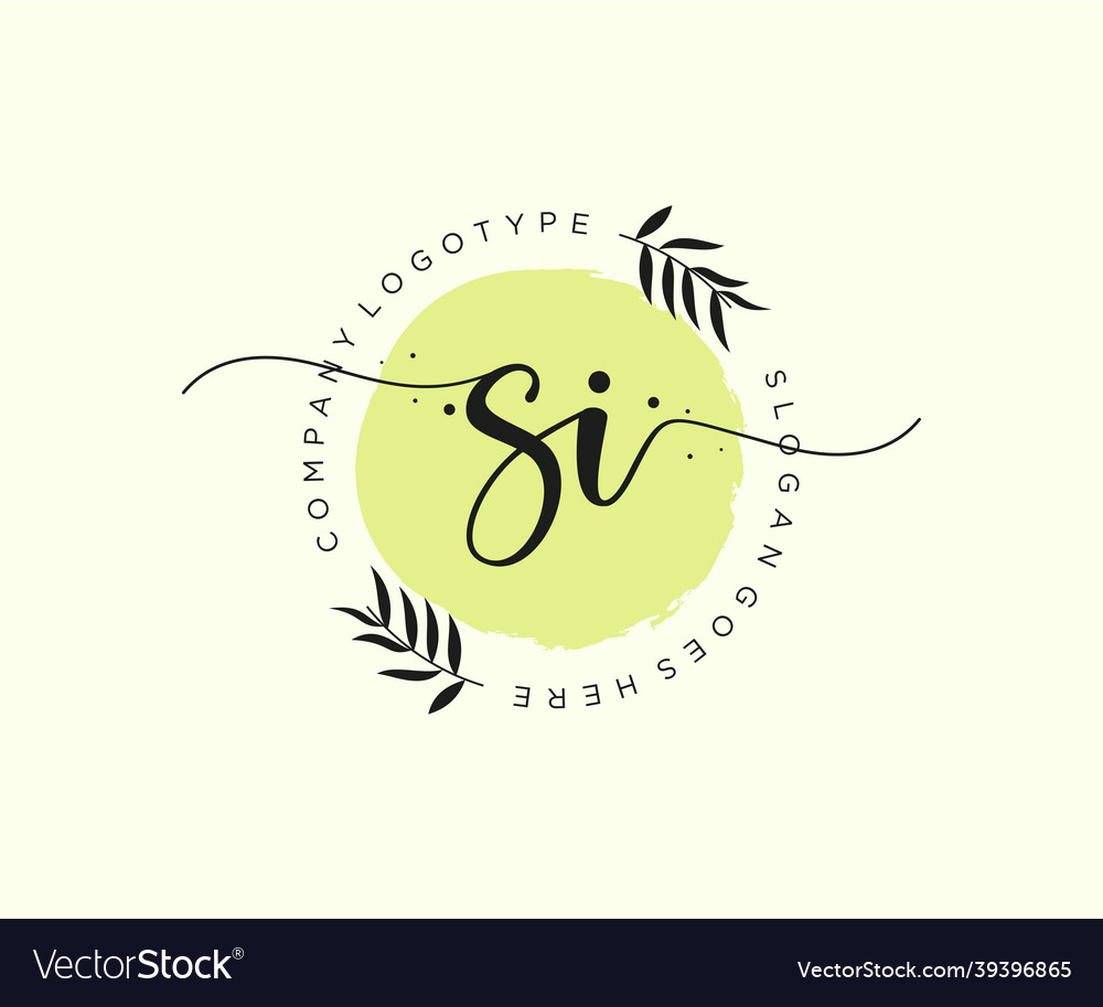 Initial si feminine logo beauty monogram