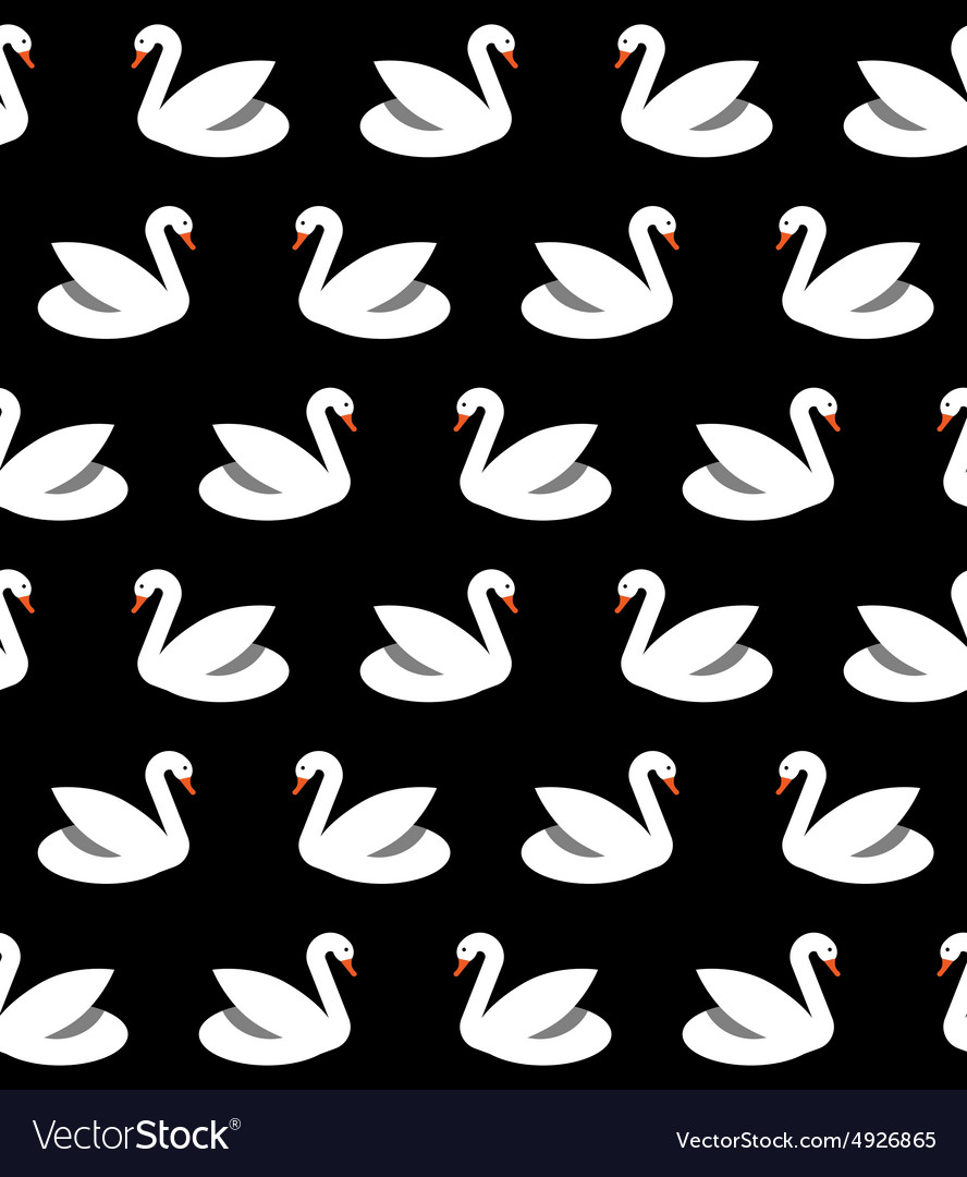Seamless pattern with swans