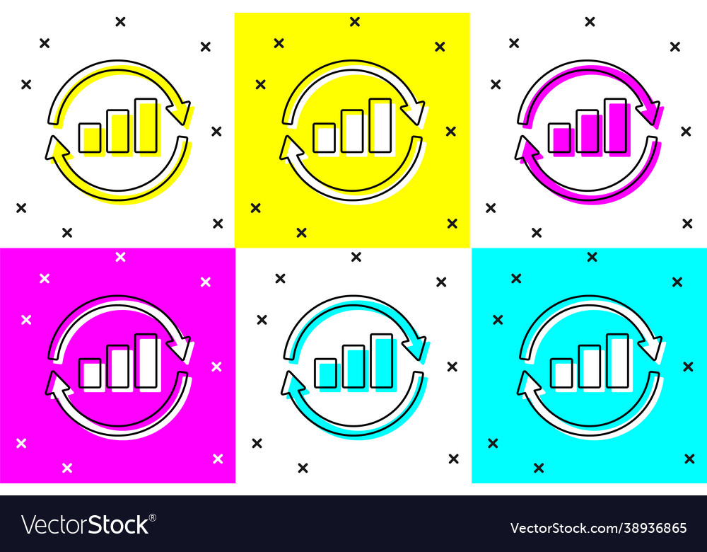 Set graph schedule chart diagram infographic Vector Image