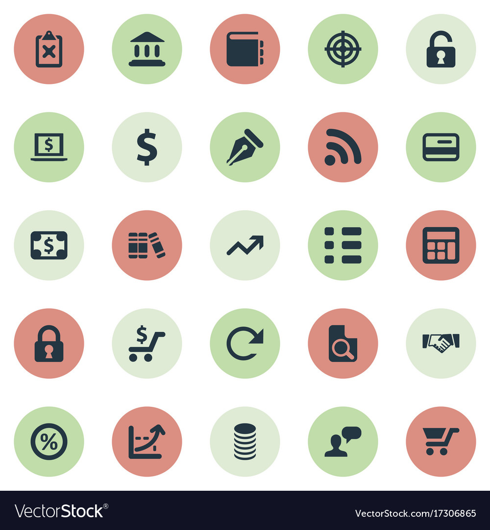 Set of simple financial icons