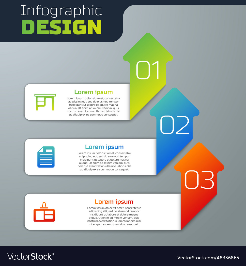 Set office desk file document and identification vector image Set office desk file document and identification