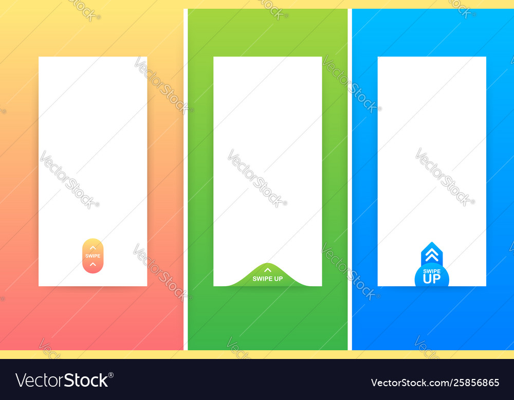 Swipe up icon set isolated on background