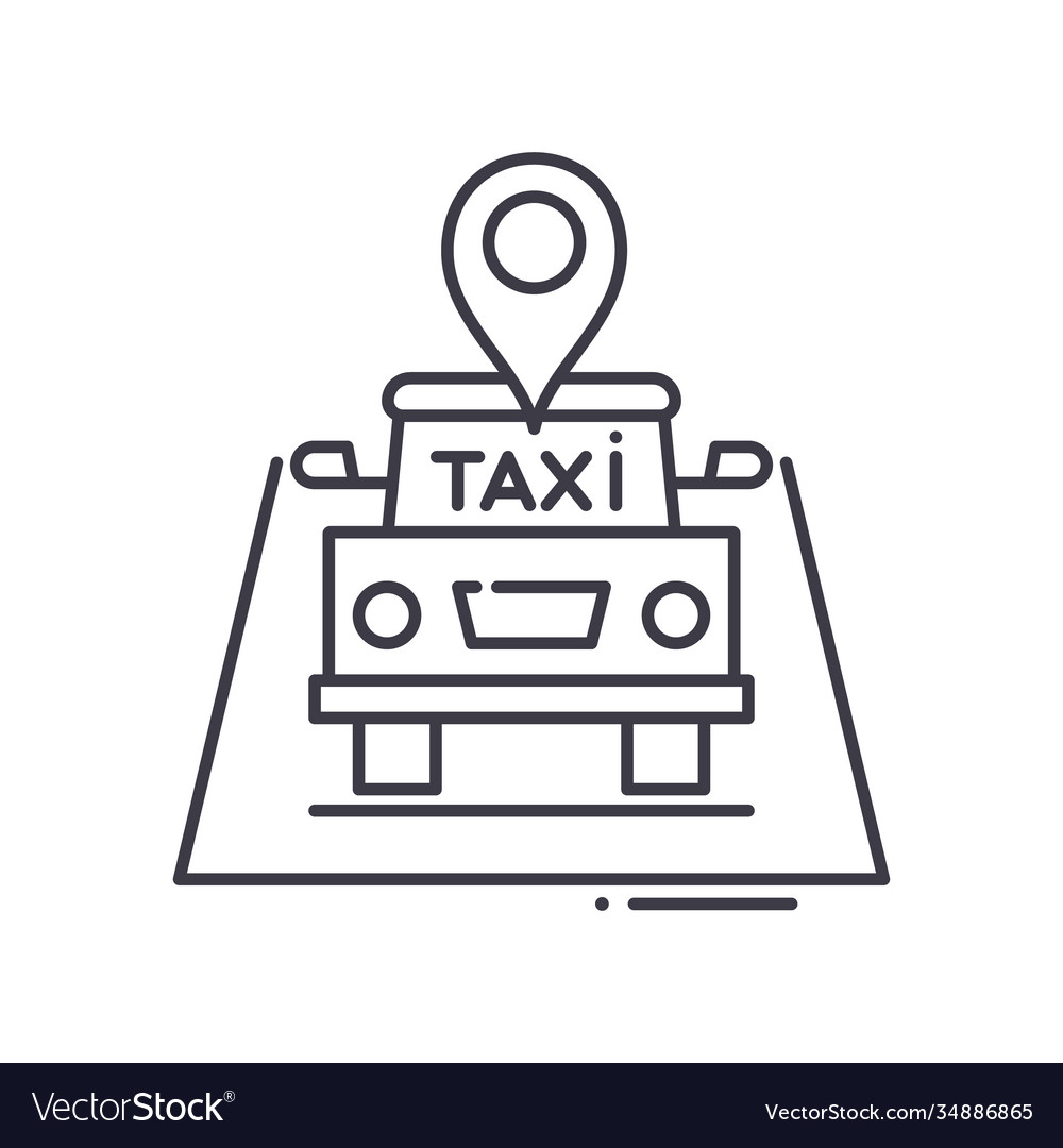 Taxi icon linear isolated thin line