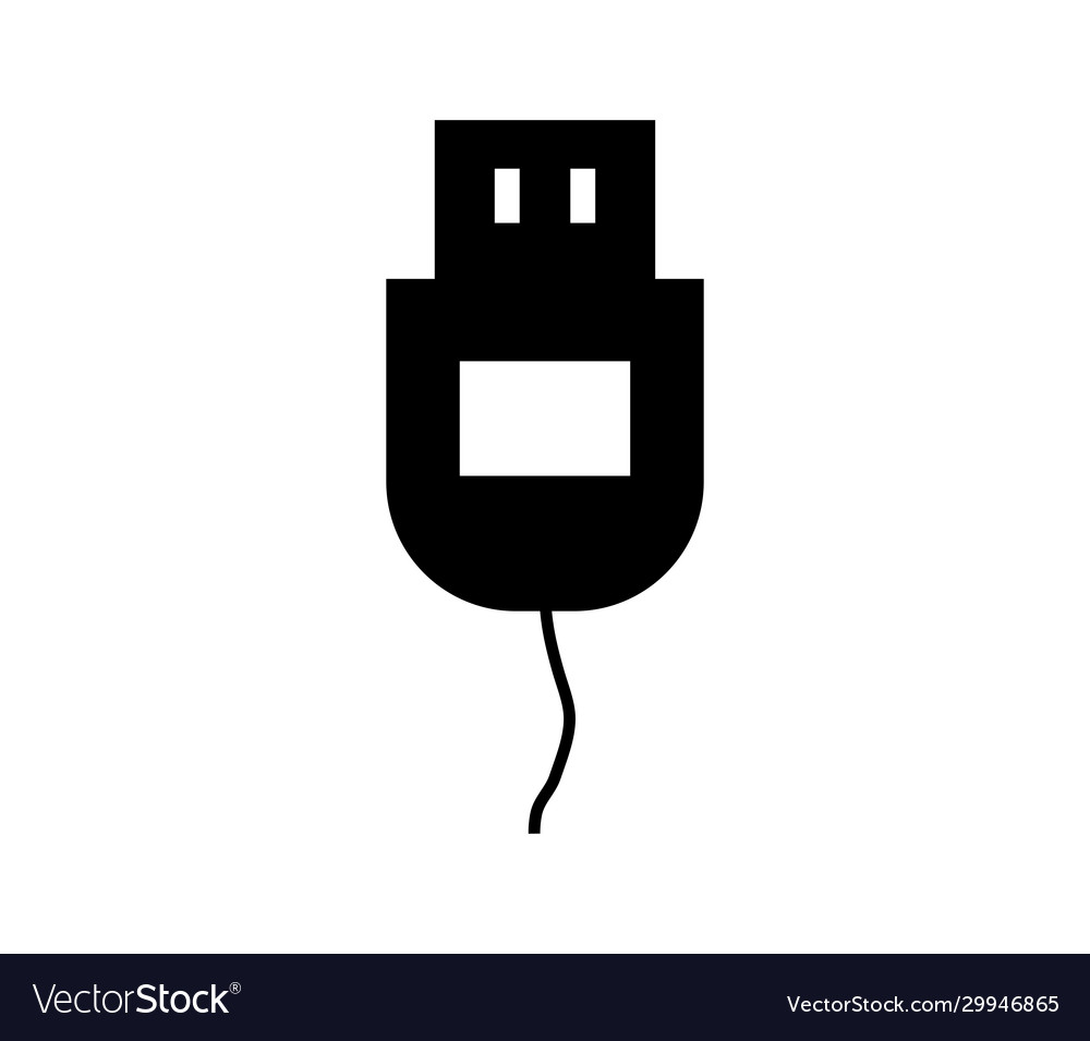 Usb socket icon in on white background