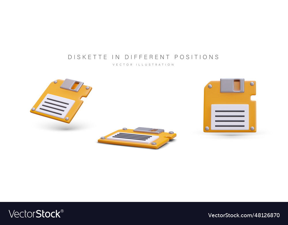 3d color diskette symbol of saving information