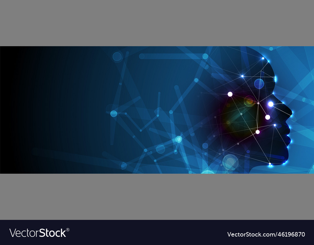 Artificial intelligence technology web background vector image Artificial intelligence technology web background