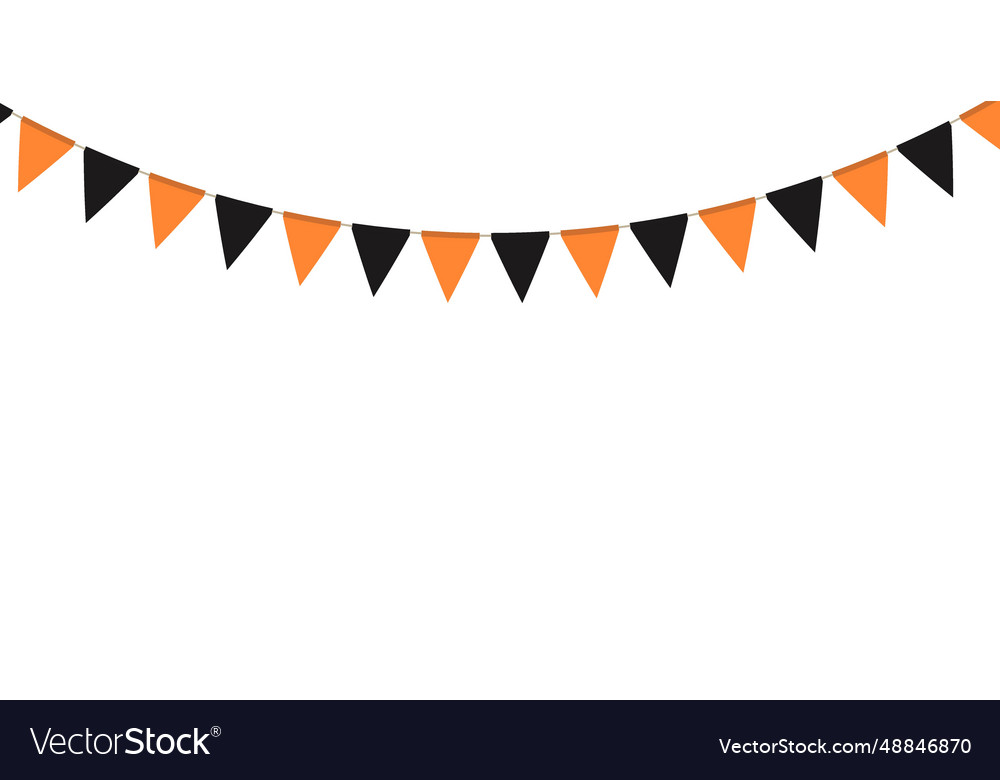 Black and orange flag garland triangle pennants