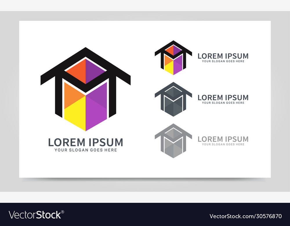 Bauen Sie Heimlogo für Bau oder Architektur Vector Image Bauen Sie Heimlogo für Bau oder Architektur