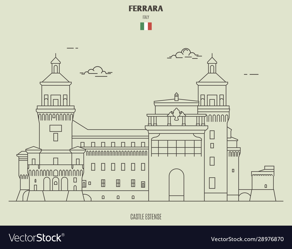 Castle estense in ferrara italy Royalty Free Vector Image