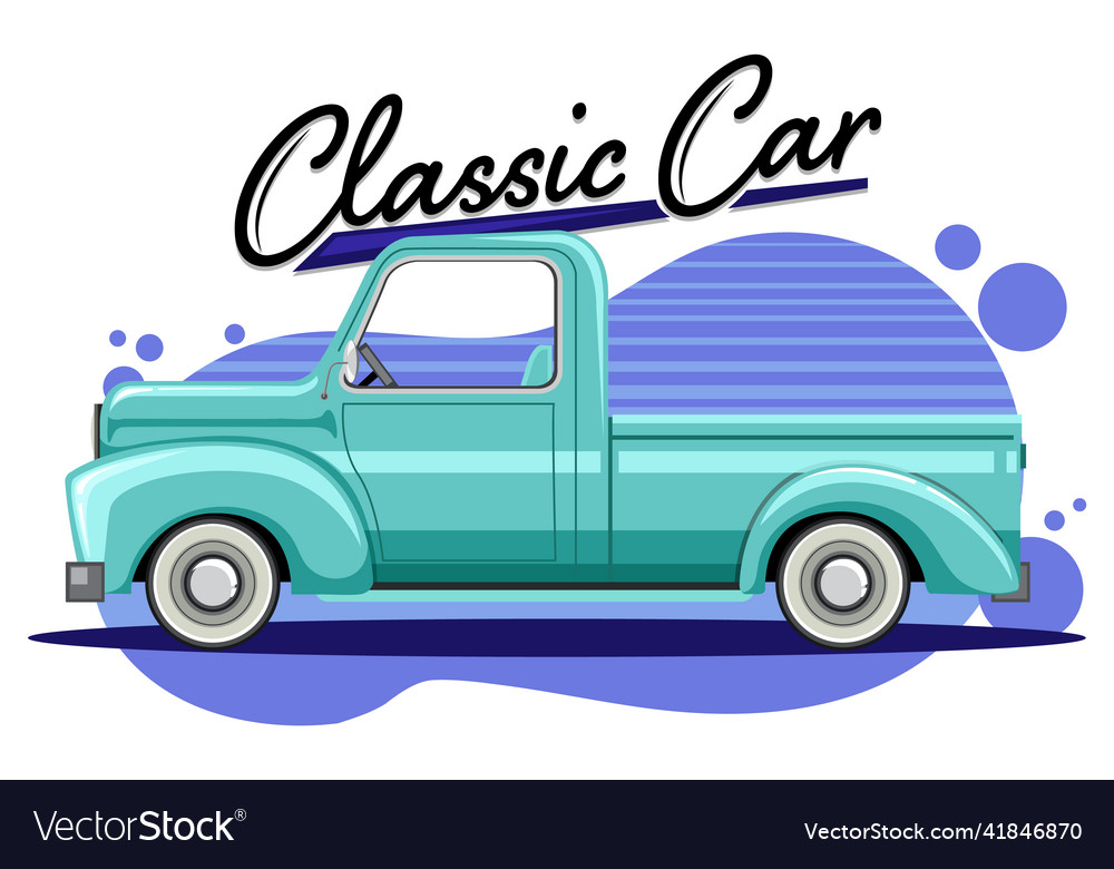 Classic car concept with old truck Royalty Free Vector Image