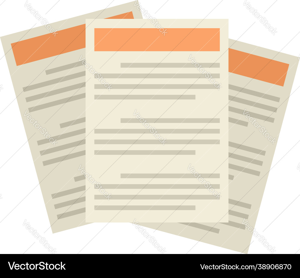 Conclusion papers icon flat isolated Royalty Free Vector
