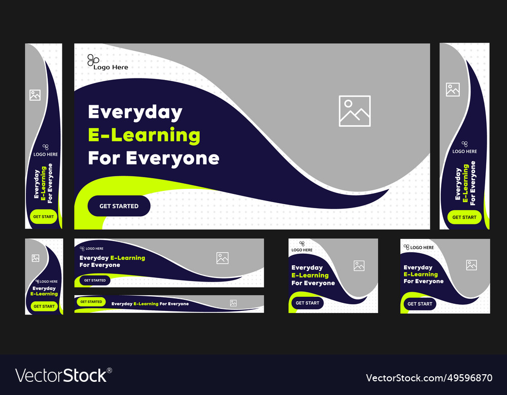 Customizable learning system web banner vector image Customizable learning system web banner