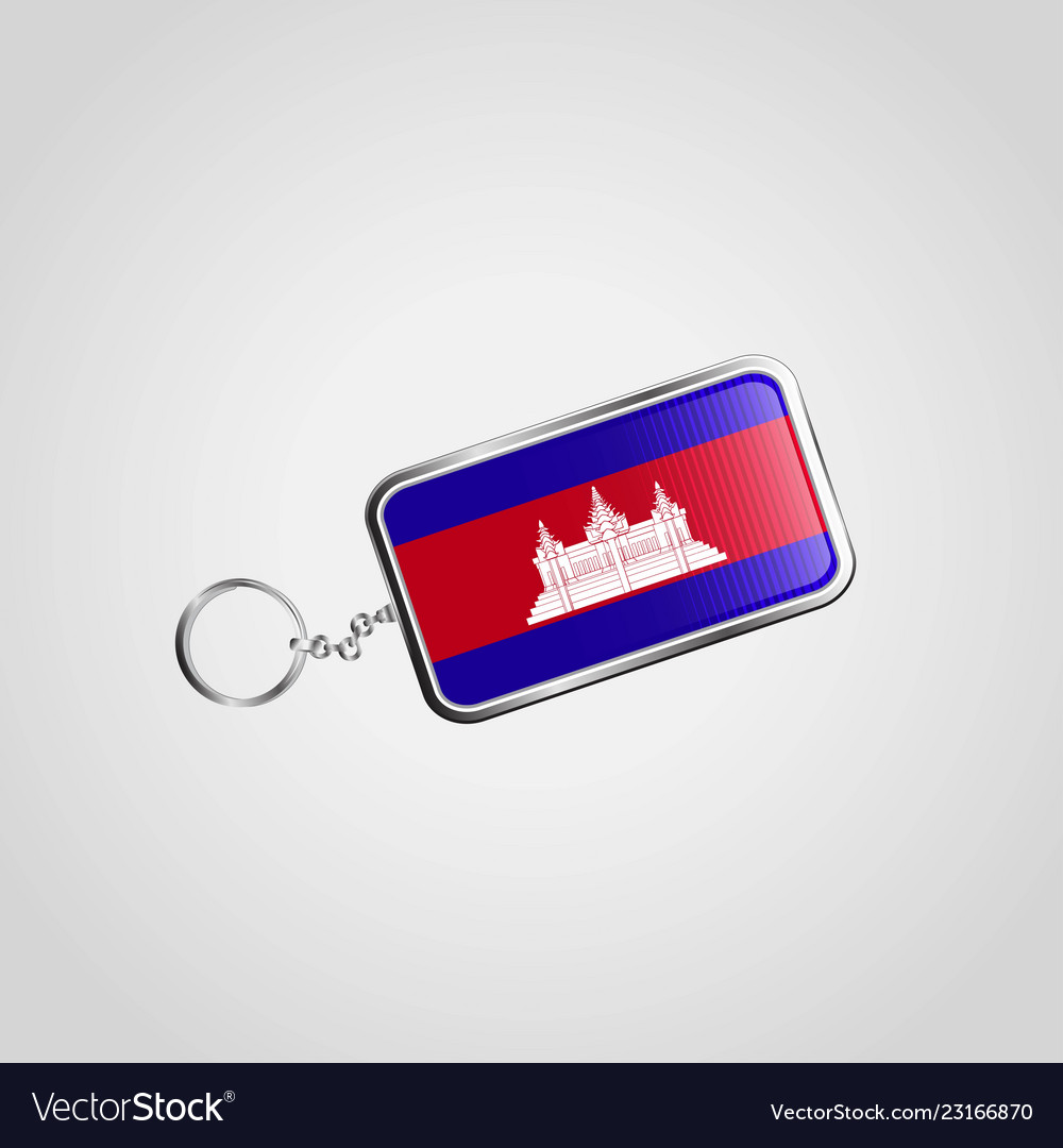 Flag key chain design vector image Flag key chain design