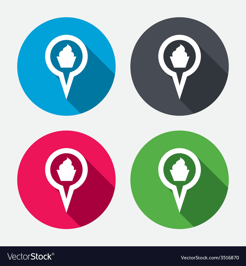 Map pointer food sign icon marker symbol