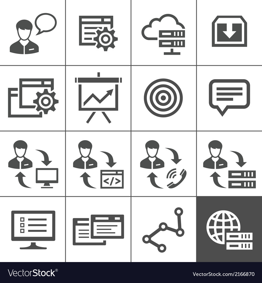 Outsourcing icons set - simplus series Royalty Free Vector