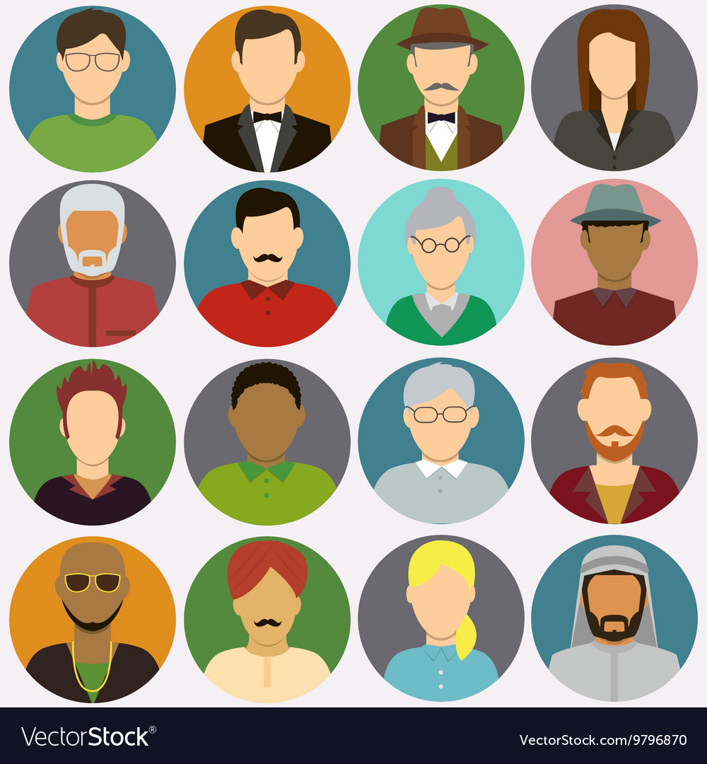 People avatar flat icons Royalty Free Vector Image