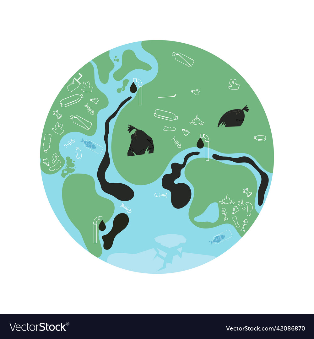 Planet in garbage and waste