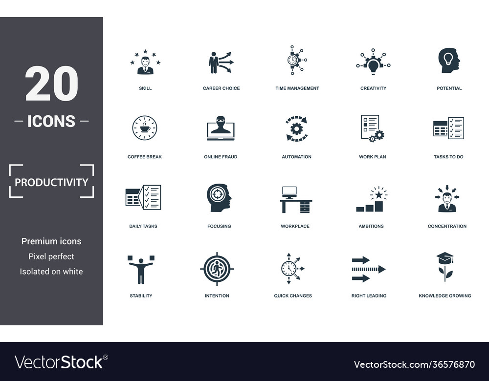 Productivity Icon Set Collection