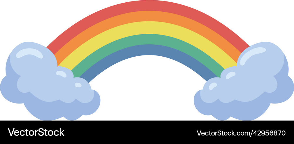 Rainbow with clouds Royalty Free Vector Image - VectorStock