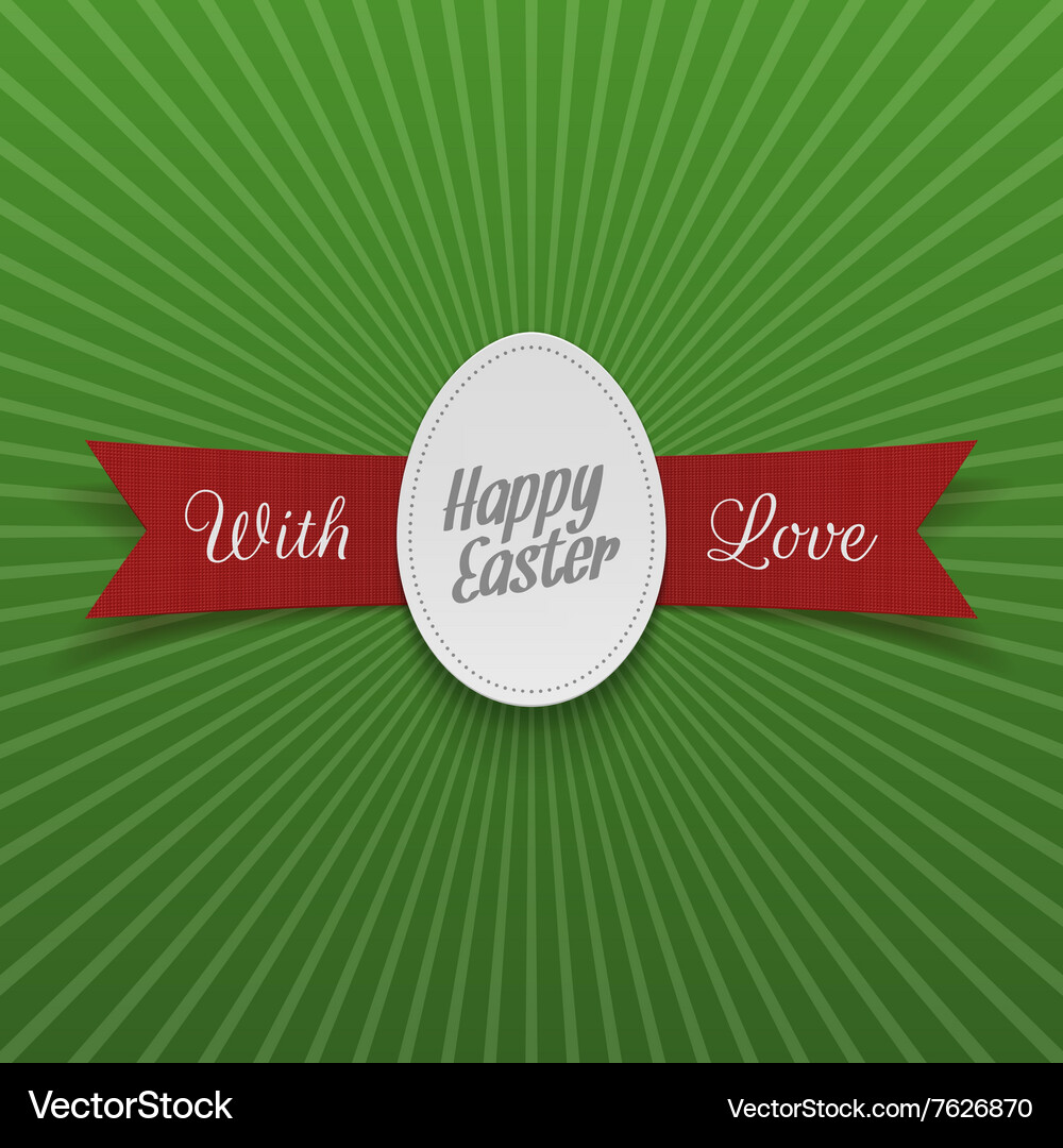 Realistic easter paper egg on red ribbon Vector Image