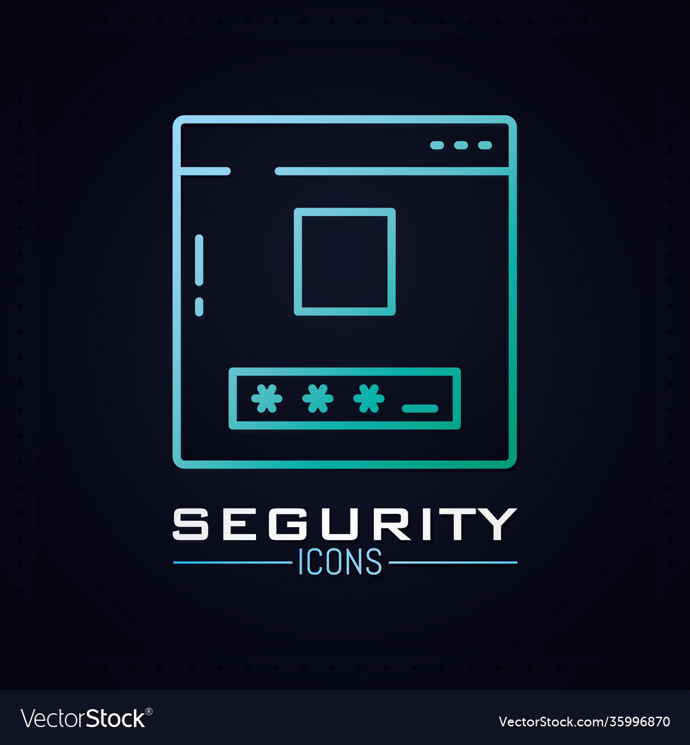Security icons password browser icon half line