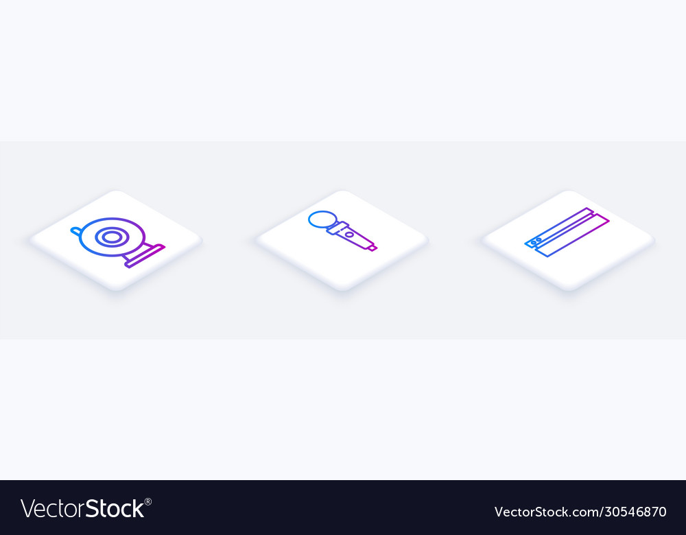 Set isometric line web camera joystick for arcade vector image Set isometric line web camera joystick for arcade