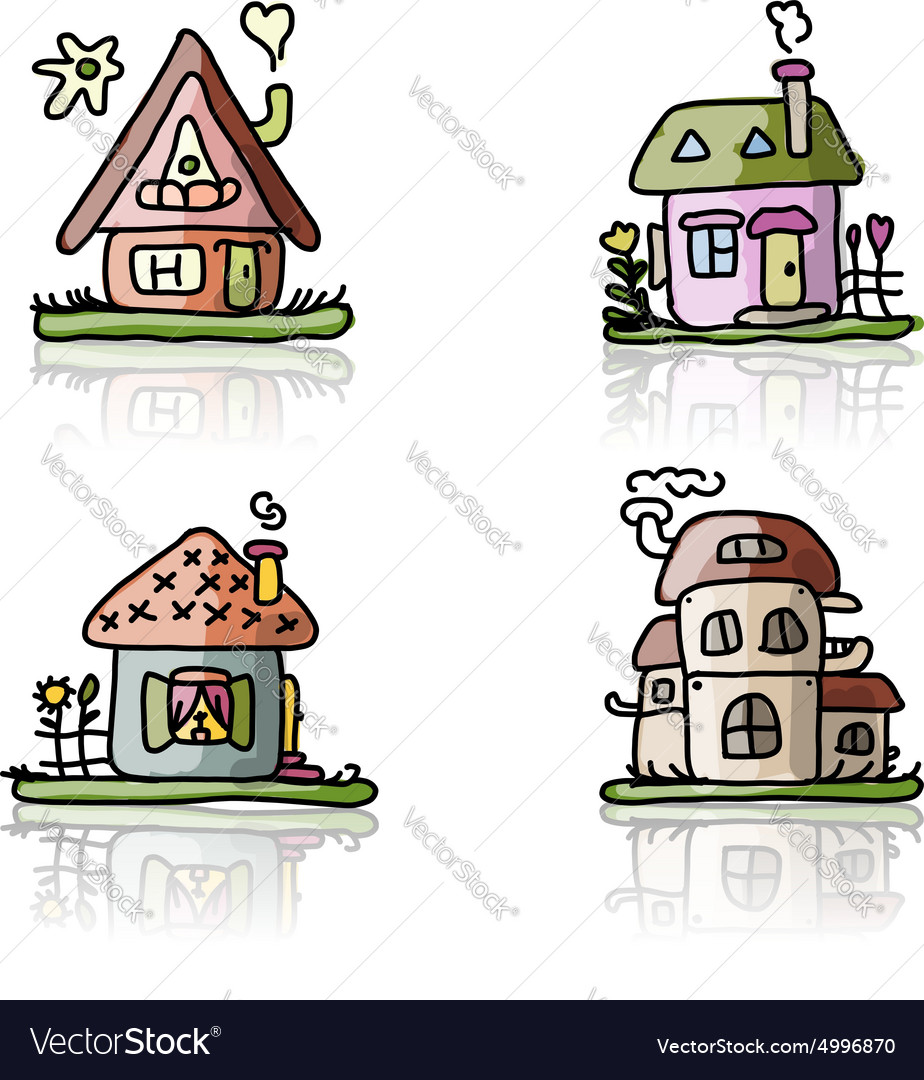 Set of houses sketch for your design