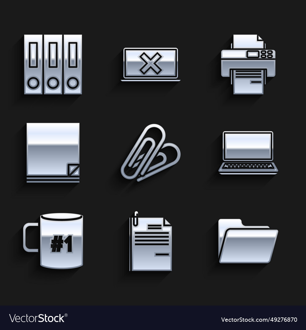 Set paper clip file document