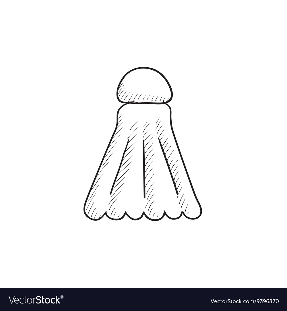 Shuttlecock sketch icon