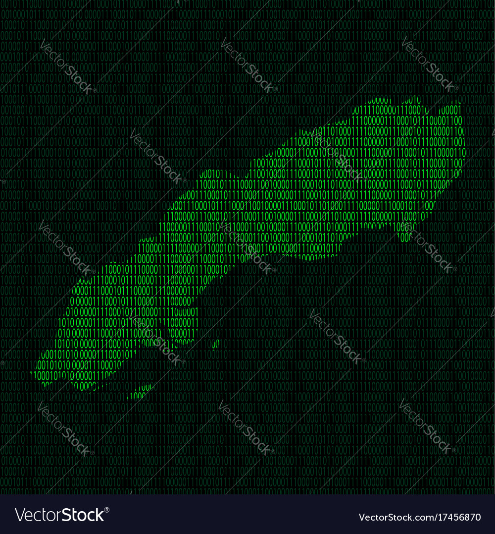 Silhouette of sweden from binary digits