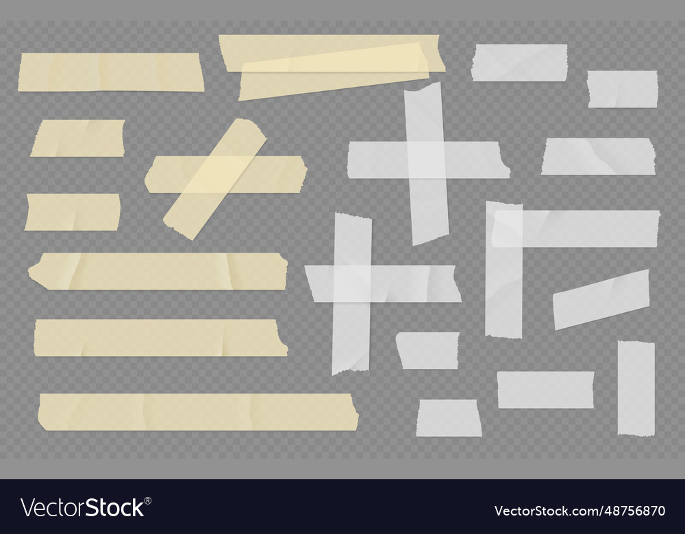 Sticky tape paper scotch strip white adhesive Vector Image