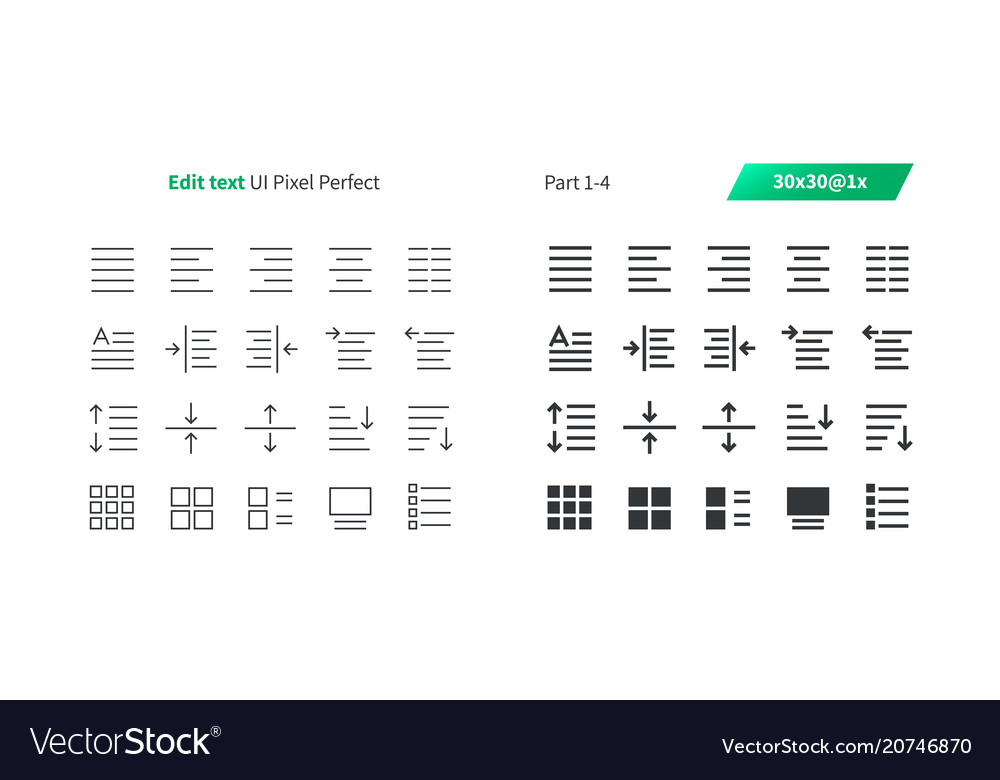 Text UI Pixel Icons - Grid