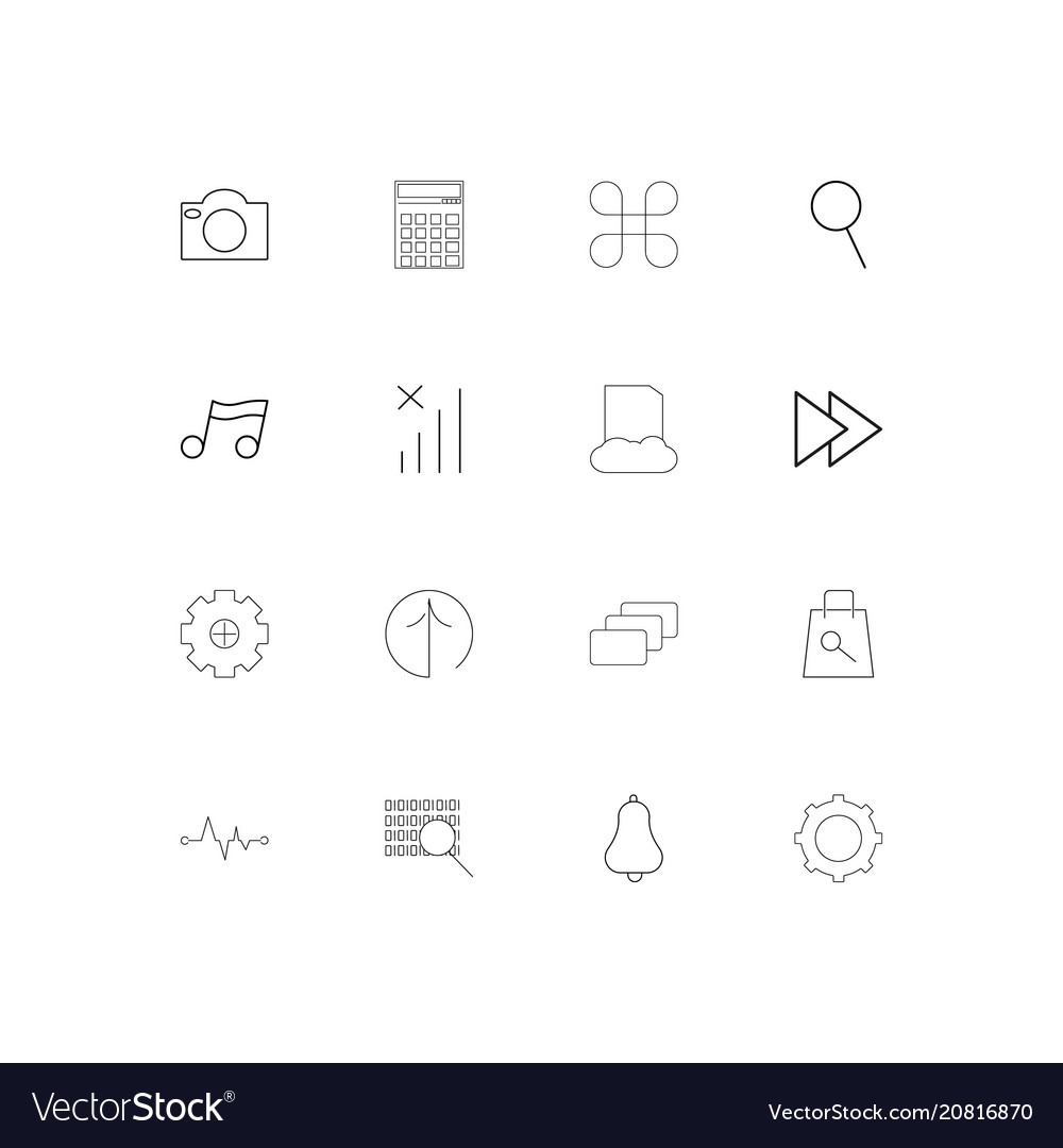 Web linear thin icons set outlined simple