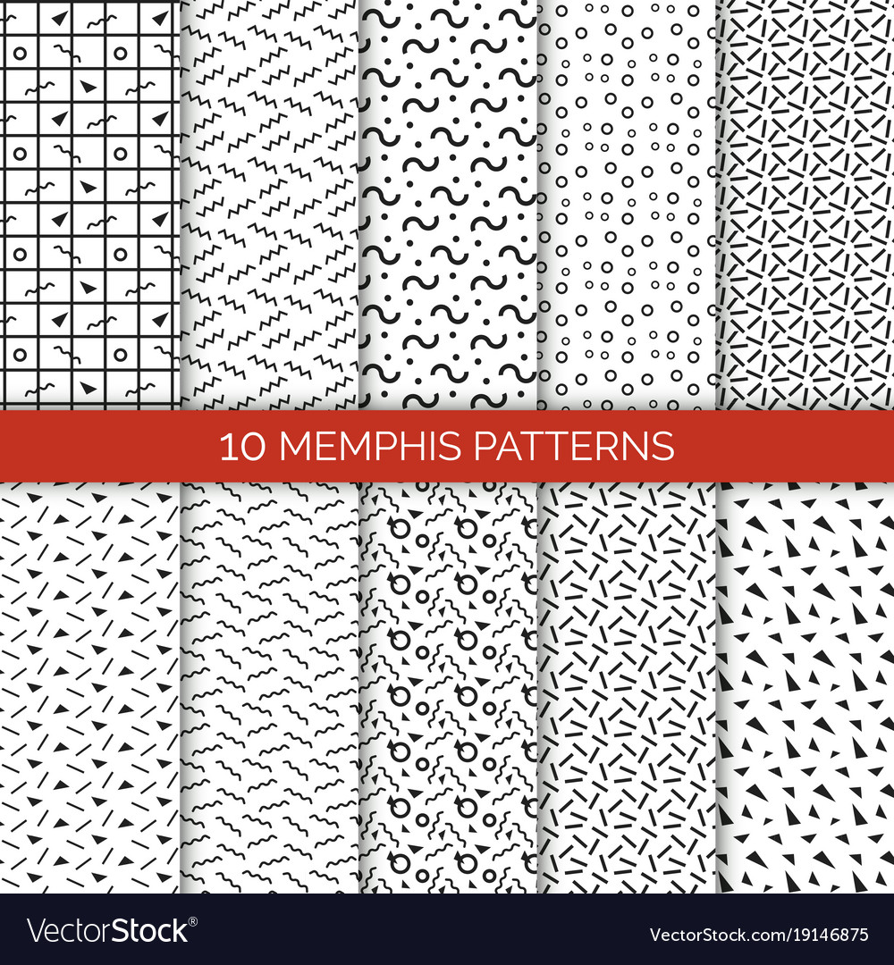 10 memphis patterns set