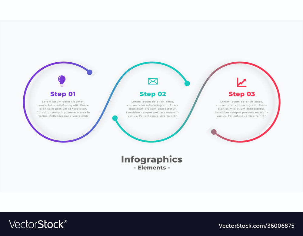 3 Step Circular Connecting Infographic Template