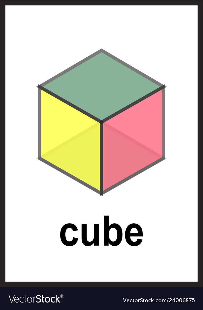 3d Shapes Flashcards On White Background Vector Image