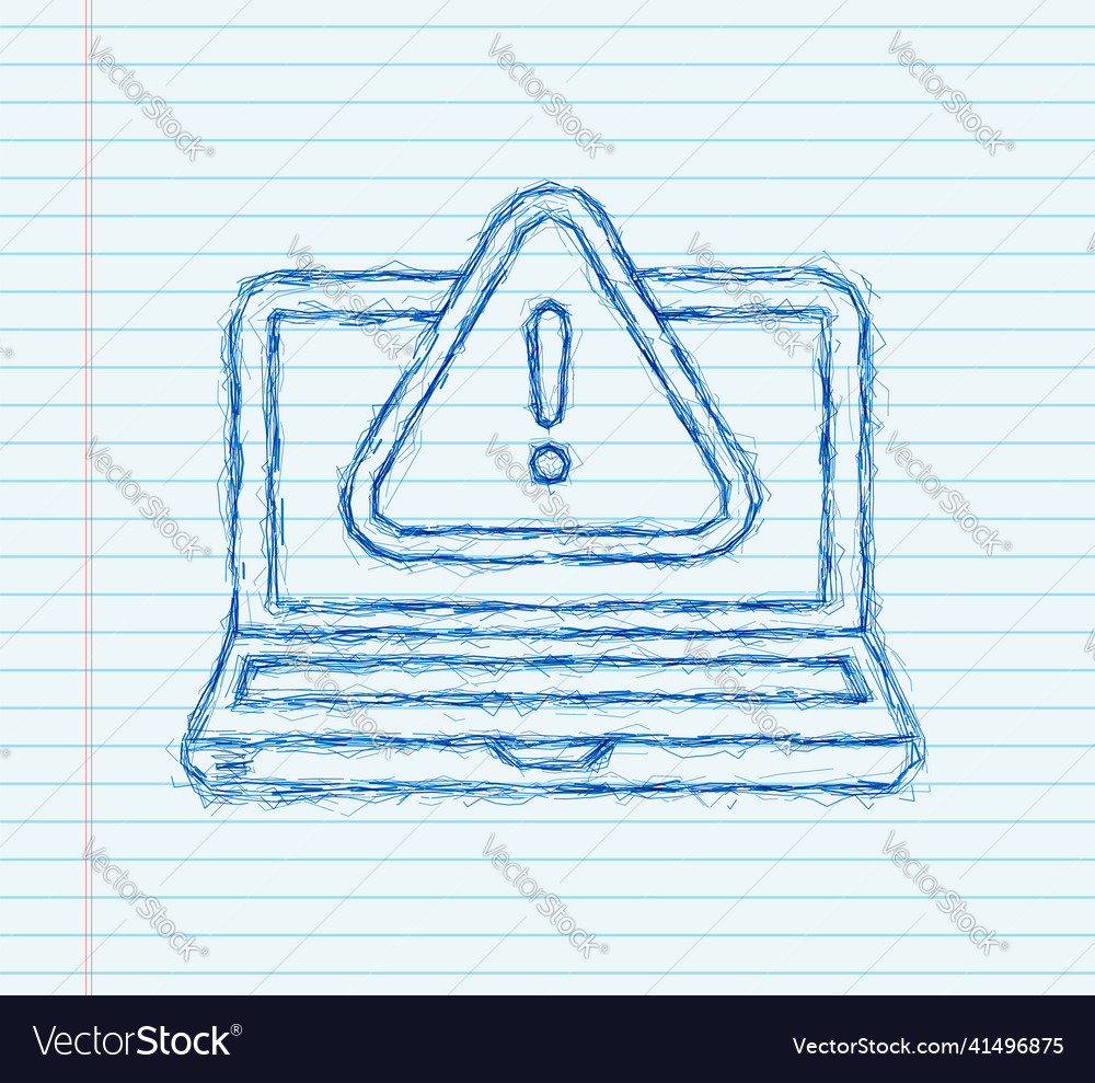 Alert message monitor notification sketch icon Vector Image Alert message monitor notification sketch icon