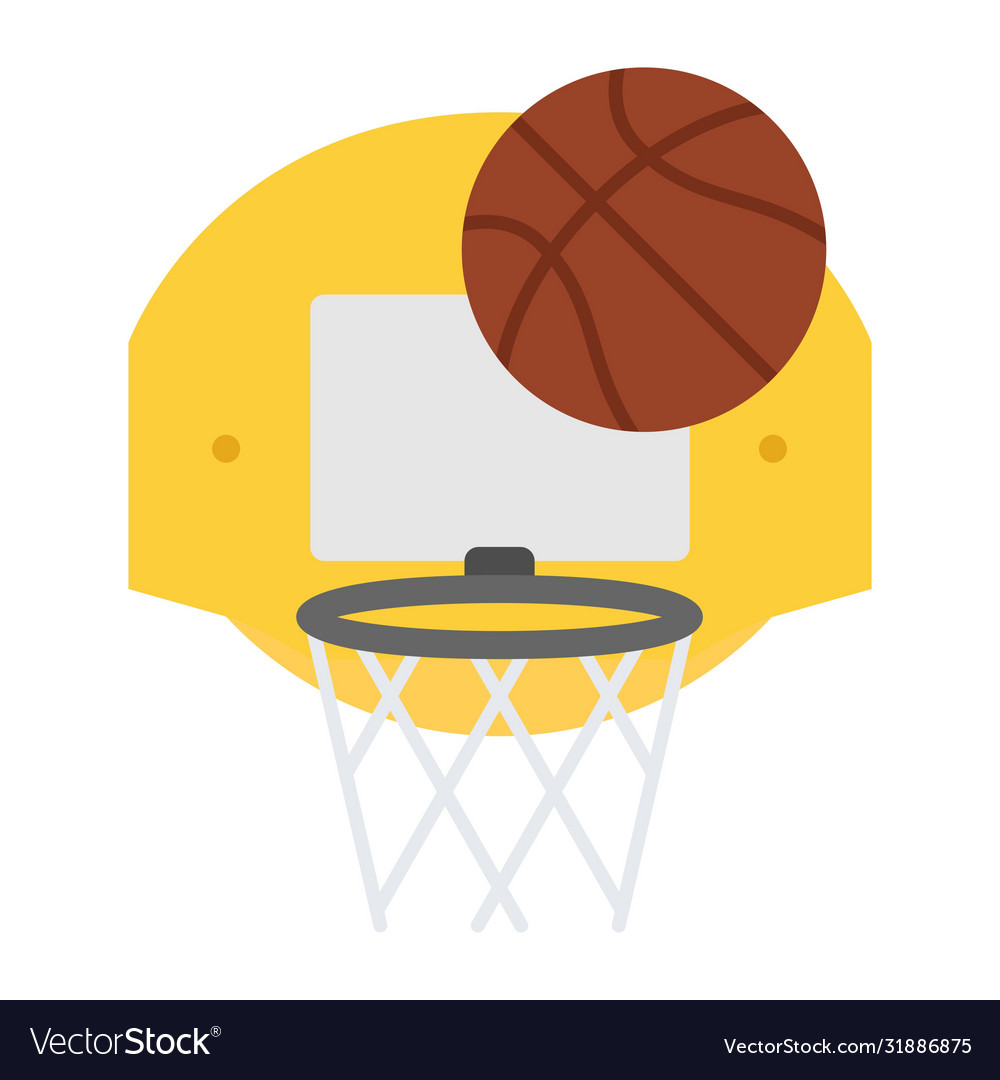 Basketball ball and hoop on white background