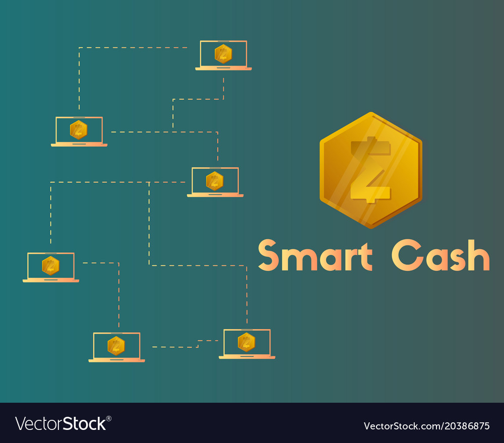 Blockchain smart cash networking background style