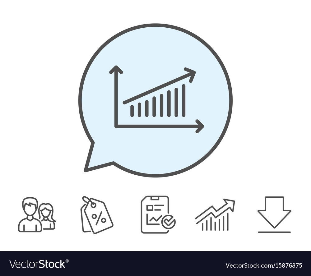 Chart line icon report graph sign