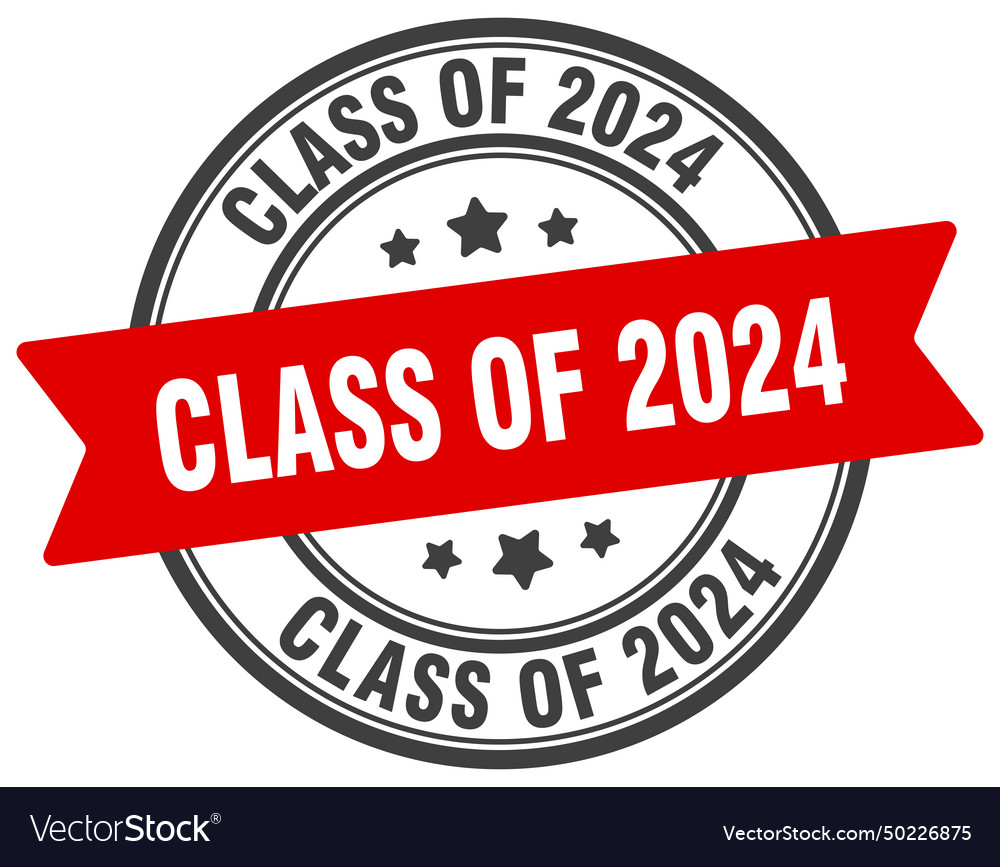 Class of 2024 stamp label Royalty Free Vector Image